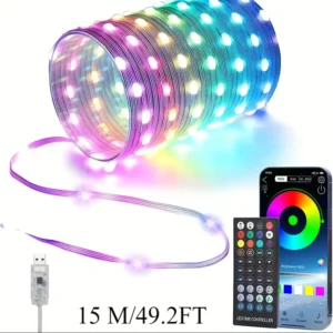 Nutikas LED RGBIC valguskett 15 m (150 LED) – APP + muusika, IP65