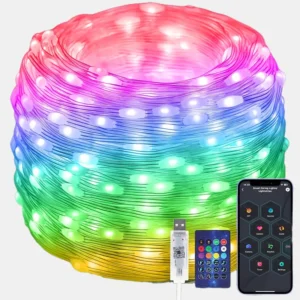 Nutika LED-valguskett 20 m (200 LED) – värvimuutev, APP + pult, muusikarežiim, IP65